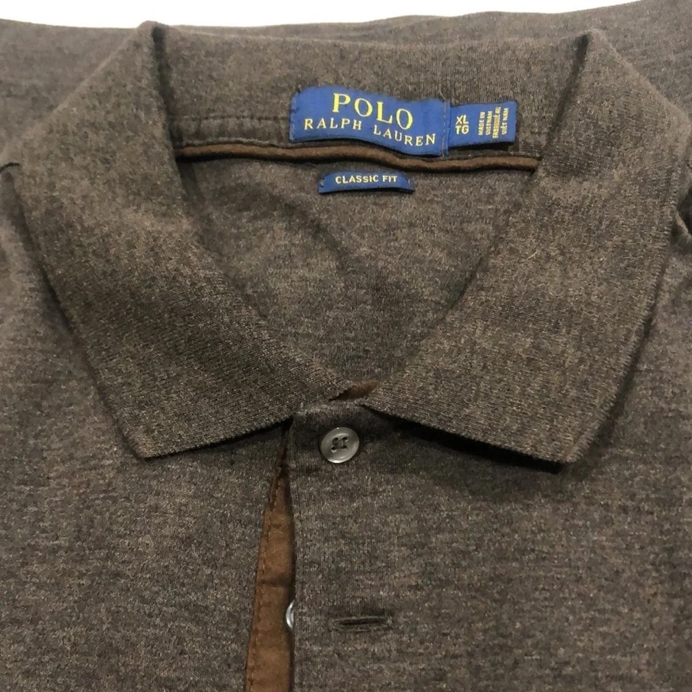 Ralph Lauren Long Sleeve Polo Shirt Men’s Size XL Brown Pima‎ Soft Classic Fit - Picture 2 of 8